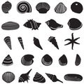 Sea shell icons set. Royalty Free Stock Photo