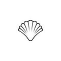 Sea shell line icon isolated on white. Shellfish illustration Royalty Free Stock Photo