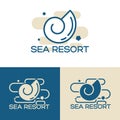 Sea shell logo set