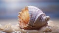 Sea shell macro. Generative ai