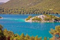 Sea shell oyster farm in Ston bay Royalty Free Stock Photo