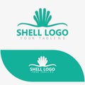 Sea Shell Pearl, Oyster, Seafood, Restaurant Logo Design Royalty Free Stock Photo