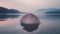 Delicately Rendered Pink Sea Shell At Sunrise In Norwegian Nature