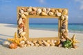 Sea Shell Sand Frame Beach Concept Royalty Free Stock Photo