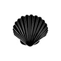 Sea shell, scallop illustration. Seashell silhouette icon