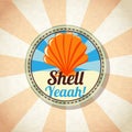 Sea shell on the shore. Vector