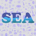 Sea Shell Silhouette Seamless Pattern