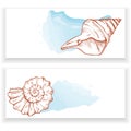 Sea shells banners Royalty Free Stock Photo
