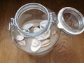 Sea shells in a glass Jar Royalty Free Stock Photo