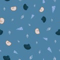 Sea shells seamless pattern design