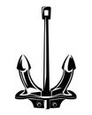 Sea ship anchor black and white vector design