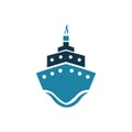 Sea ship cargo vector illustration :