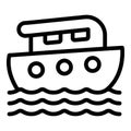 Sea ship icon outline vector. Swim camp