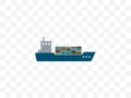 Sea, ship, shipping icon. Vector illustration, flat design