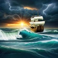 sea ship storm faith animal christianity religious story