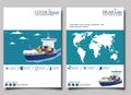 Sea shipping banner template set Royalty Free Stock Photo