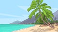 Sea Shore Sand Beach Summer Vacation Tropical Seascape Palm Tree