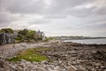 Homes along rocky coast of Maine near Portland Royalty Free Stock Photo