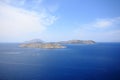 Sea sky cloud and islands rhodos Royalty Free Stock Photo