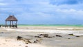 Sea, sky clouds. The Caribbean sea Yucatan. Mexico