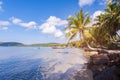 Sea, sky and coconut trees on the beach,Blue sky and sea. Royalty Free Stock Photo