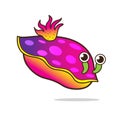 Sea slug cute cartoon Royalty Free Stock Photo