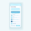 Sea sound settings app smartphone interface vector template