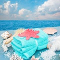 Sea spa setting by seaside Royalty Free Stock Photo