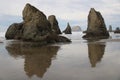 Sea Stack Reflections in Bandon at the Oregon Coast Royalty Free Stock Photo