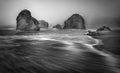 Sea Stacks, Foggy Oregon Coast Royalty Free Stock Photo