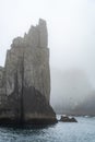 Sea stacks inside of the Chiswell Islands in Alaska`s Resurrecti