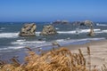 Sea stacks at the Oregon pacific coast during summer time Royalty Free Stock Photo