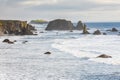 Sea stacks and surf on Bandon beach on the Oregon coast Royalty Free Stock Photo