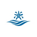Sea star beach resort logo design Royalty Free Stock Photo