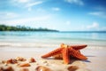 Sea star beach summer. Generate Ai Royalty Free Stock Photo