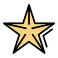 Sea star icon color outline vector