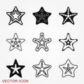 Sea star icon. Starfish vector sign. Sea animal symbol isolated on background Royalty Free Stock Photo