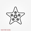 Sea star icon. Starfish vector sign. Sea animal symbol isolated on background Royalty Free Stock Photo