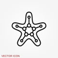 Sea star icon. Starfish vector sign. Sea animal symbol isolated on background Royalty Free Stock Photo