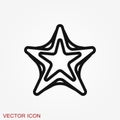 Sea star icon. Starfish vector sign. Sea animal symbol isolated on background Royalty Free Stock Photo