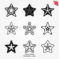 Sea star icon. Starfish vector sign. Sea animal symbol isolated on background Royalty Free Stock Photo