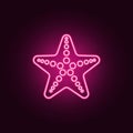 Sea star neon icon. Elements of turizm set. Simple icon for websites, web design, mobile app, info graphics