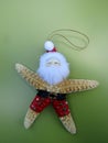 Sea star Santa Claus ornaments for Christmas Tree. Royalty Free Stock Photo