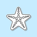 Sea star sticker icon. Simple thin line, outline of Turizm icons for ui and ux, website or mobile application