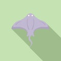 Sea stingray icon flat vector. Animal marine