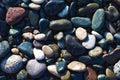 Sea stone pebbles background. Abstract nature background with pebble stones Royalty Free Stock Photo