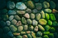 Sea stones background. Rounded stones texture. Colored cobblestone Royalty Free Stock Photo