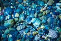 Sea stones in the sea water. Pebbles under water. The view from the top Royalty Free Stock Photo