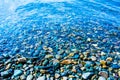 Sea stones in the sea water. Pebbles under water. The view from the top Royalty Free Stock Photo