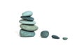 Sea stones zen pyramid on a white background Royalty Free Stock Photo